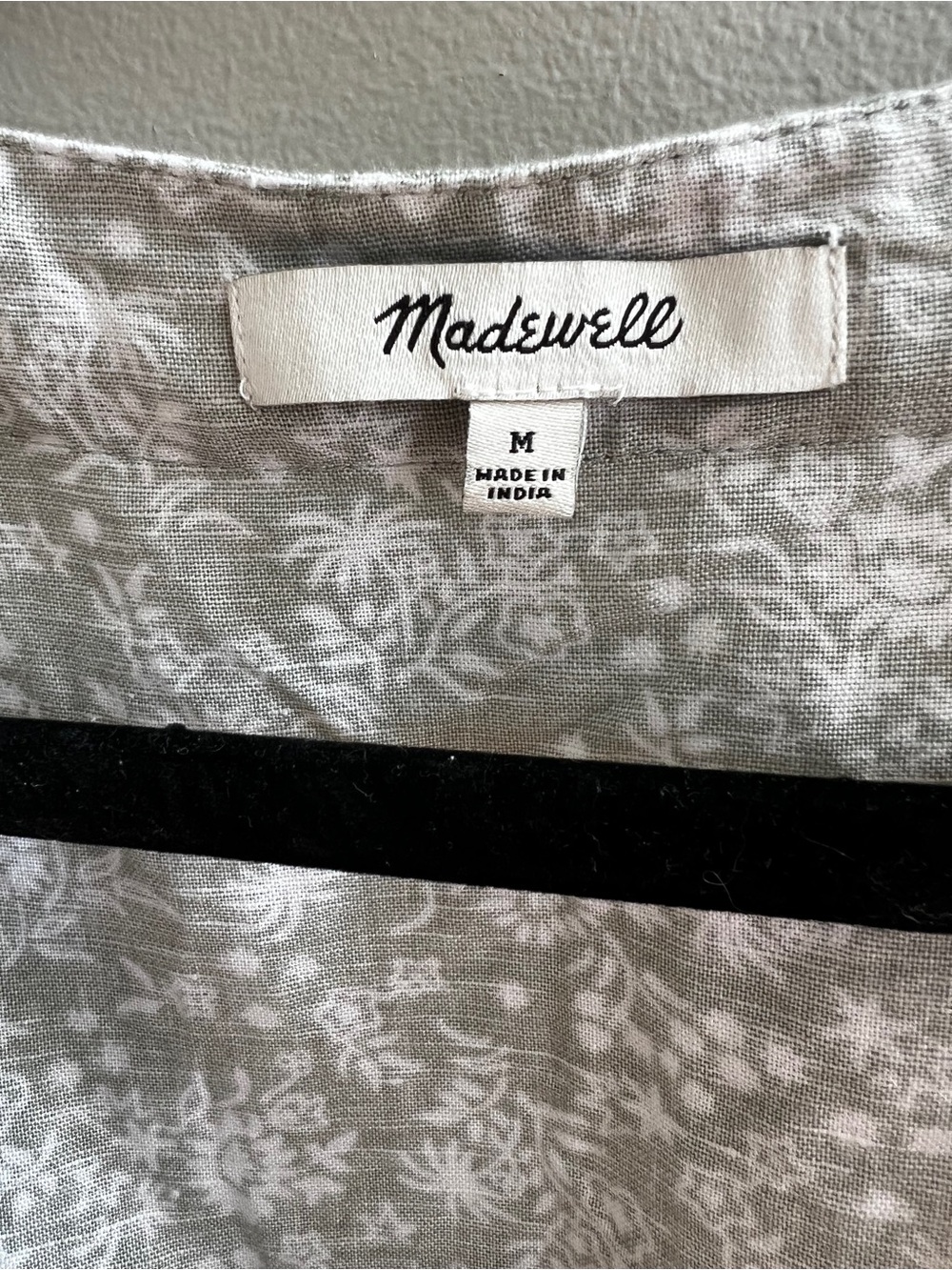 Madewell Medium Linen Blend Floral Wrap Maxi Dress Sage Green Ruffle Sleeve - Picture 6 of 8